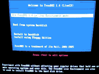 FreeDOS CD boot menu